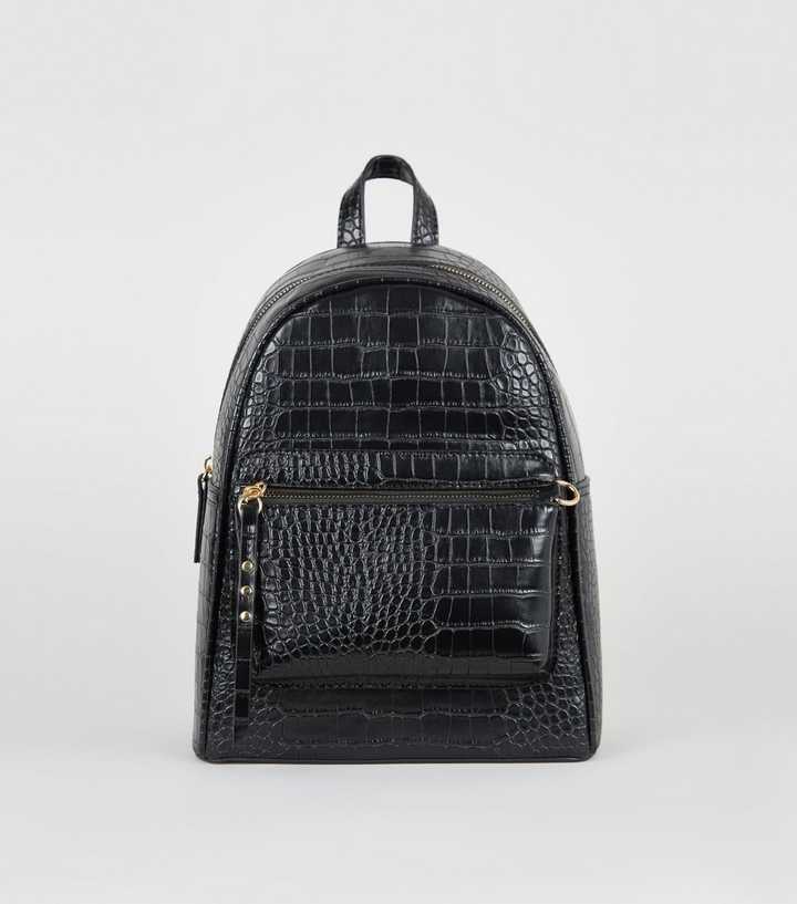 black croc backpack