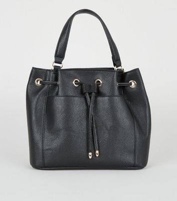 Black Grab Handle Drawstring Duffle Bag New Look Vegan shop for Black Grab Handle Drawstring Duffle Bag New Look Vegan at Shopo