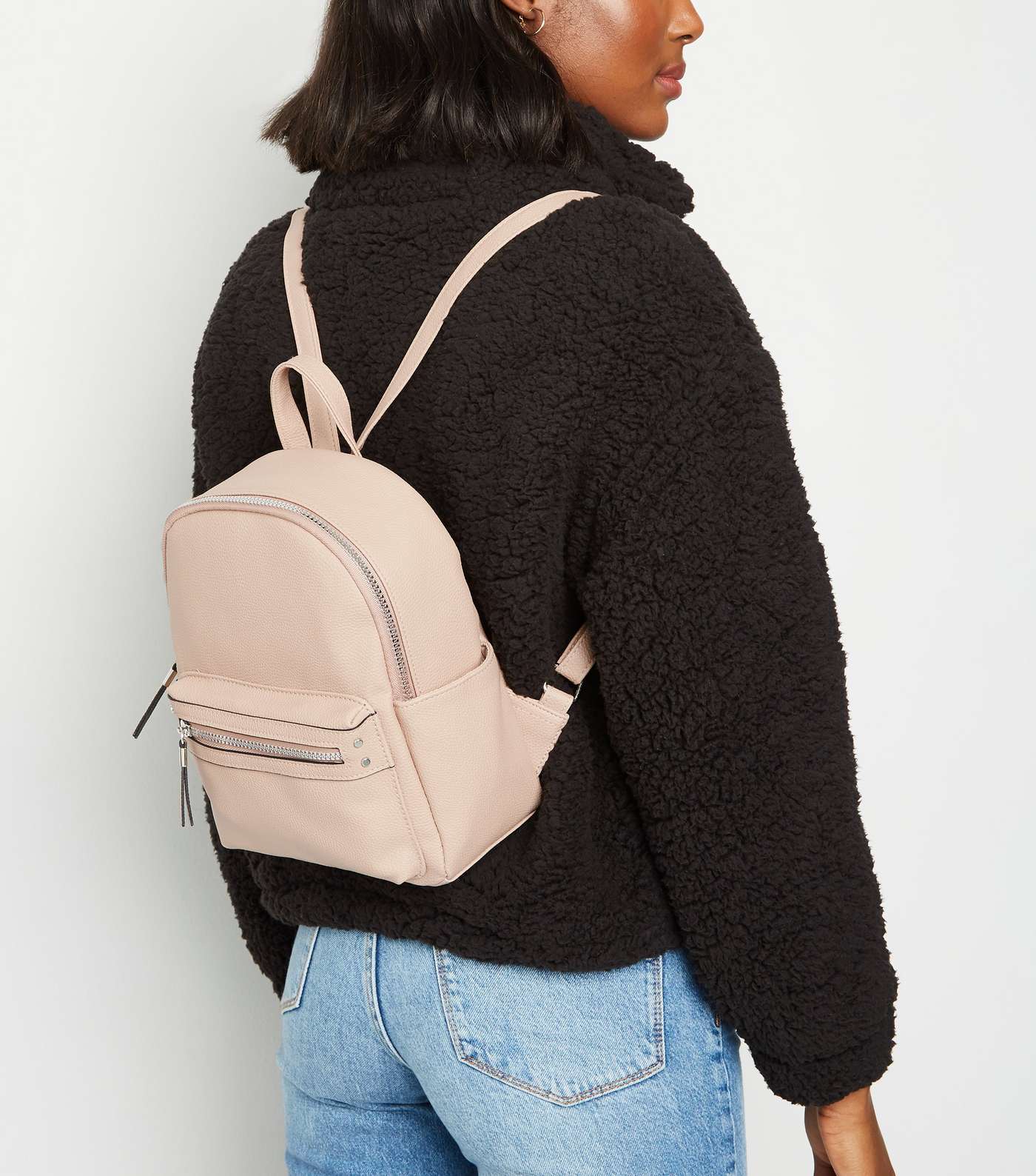 Pale Pink Leather-Look Mini Backpack Image 2