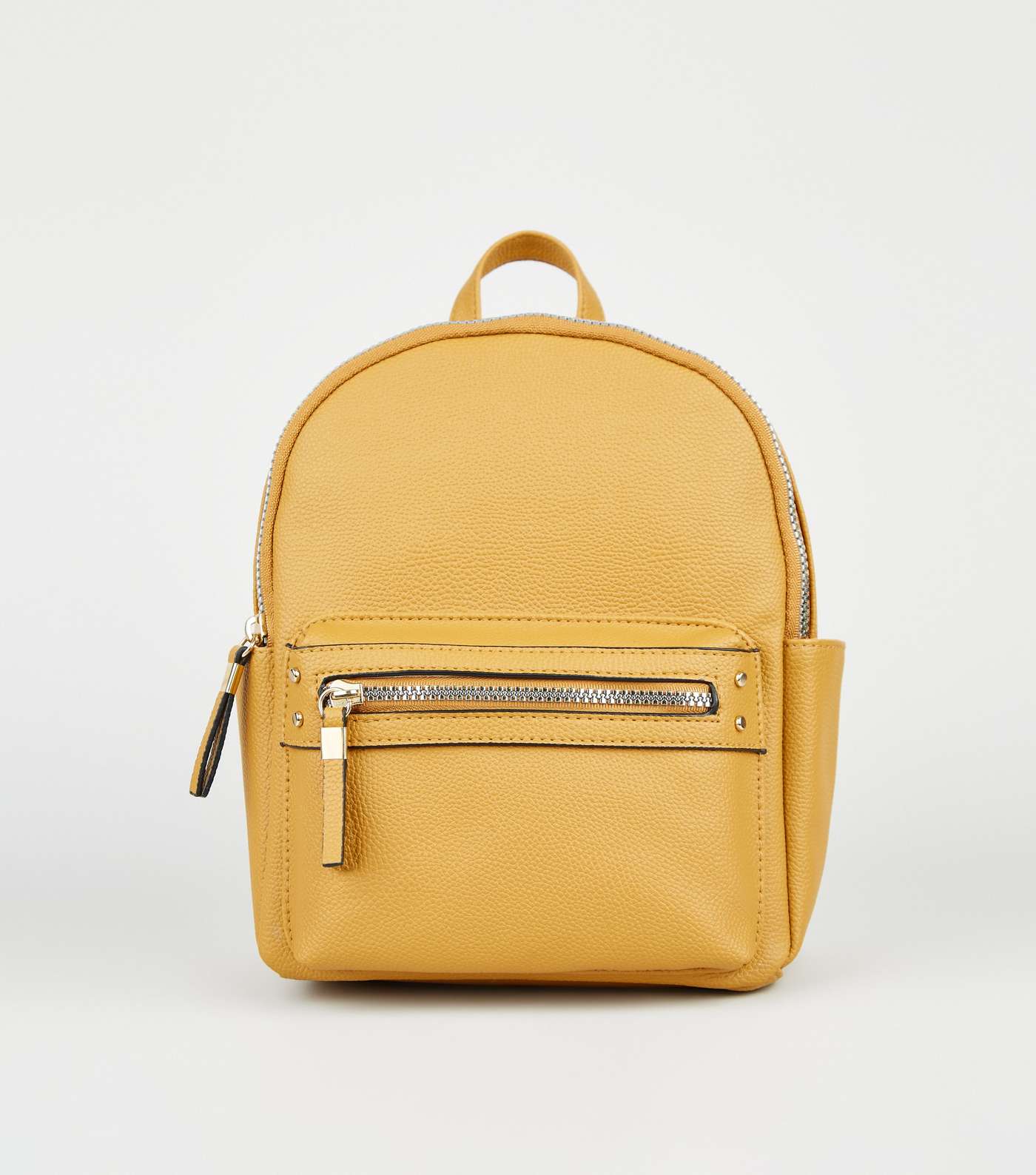 Mustard Leather-Look Mini Backpack