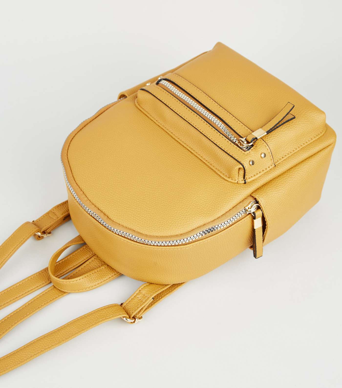 Mustard Leather-Look Mini Backpack Image 3