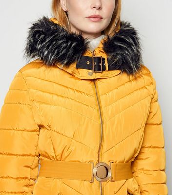 New look mustard outlet puffer coat