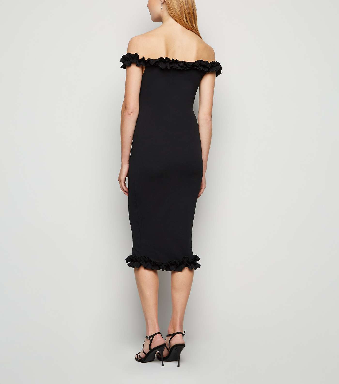 Missfiga Black Ruffle Bardot Midi Dress Image 3