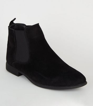 new look black suede chelsea boots