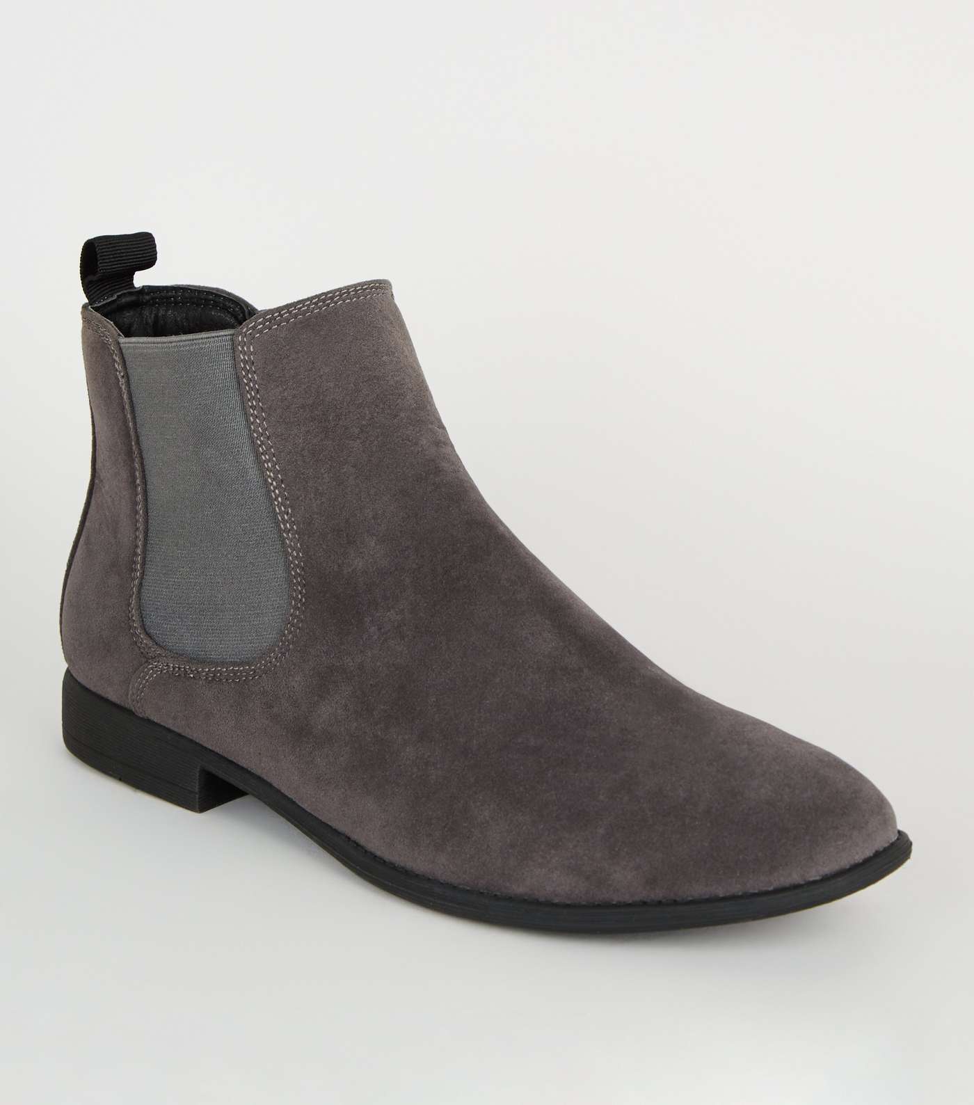 Dark Grey Suedette Chelsea Boots