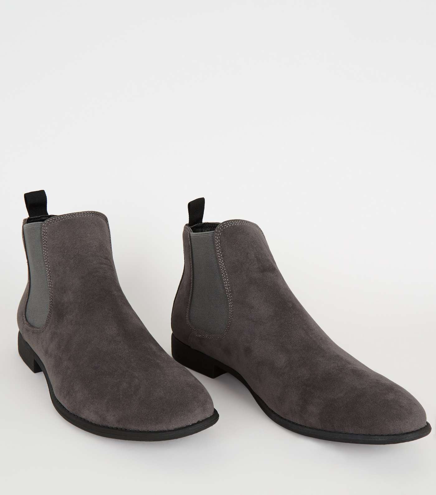 Dark Grey Suedette Chelsea Boots Image 3