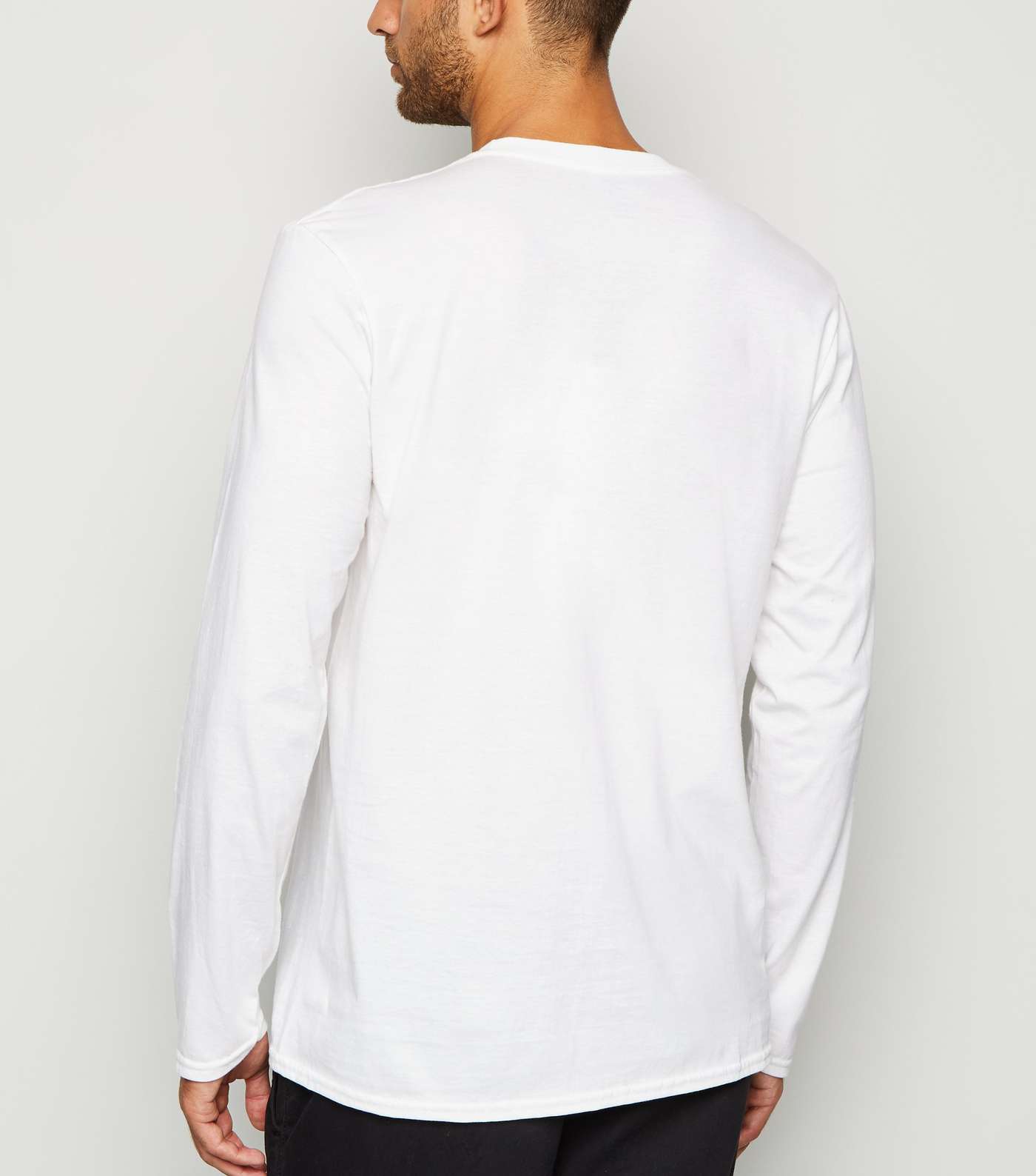 White Long Sleeve LA Slogan T-Shirt Image 3