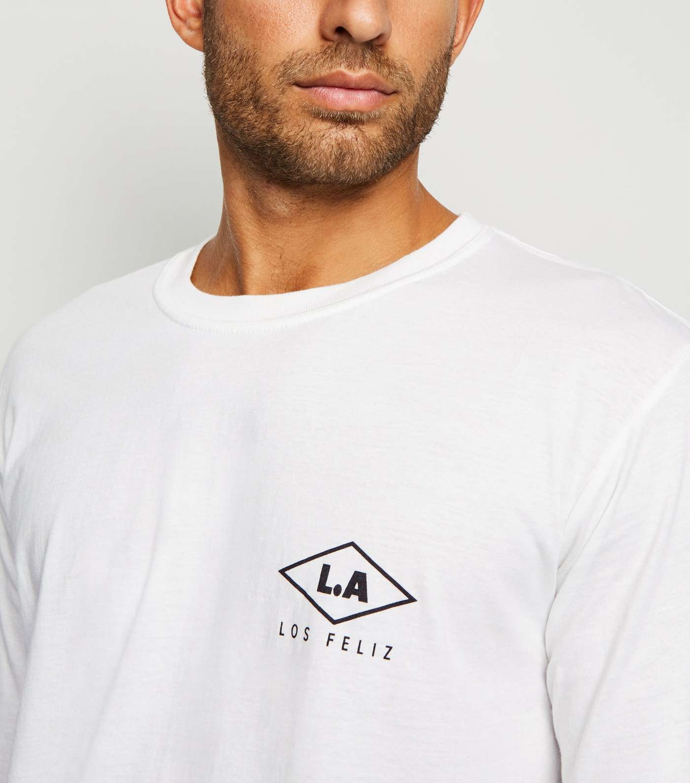 White Long Sleeve LA Slogan T-Shirt Image 5