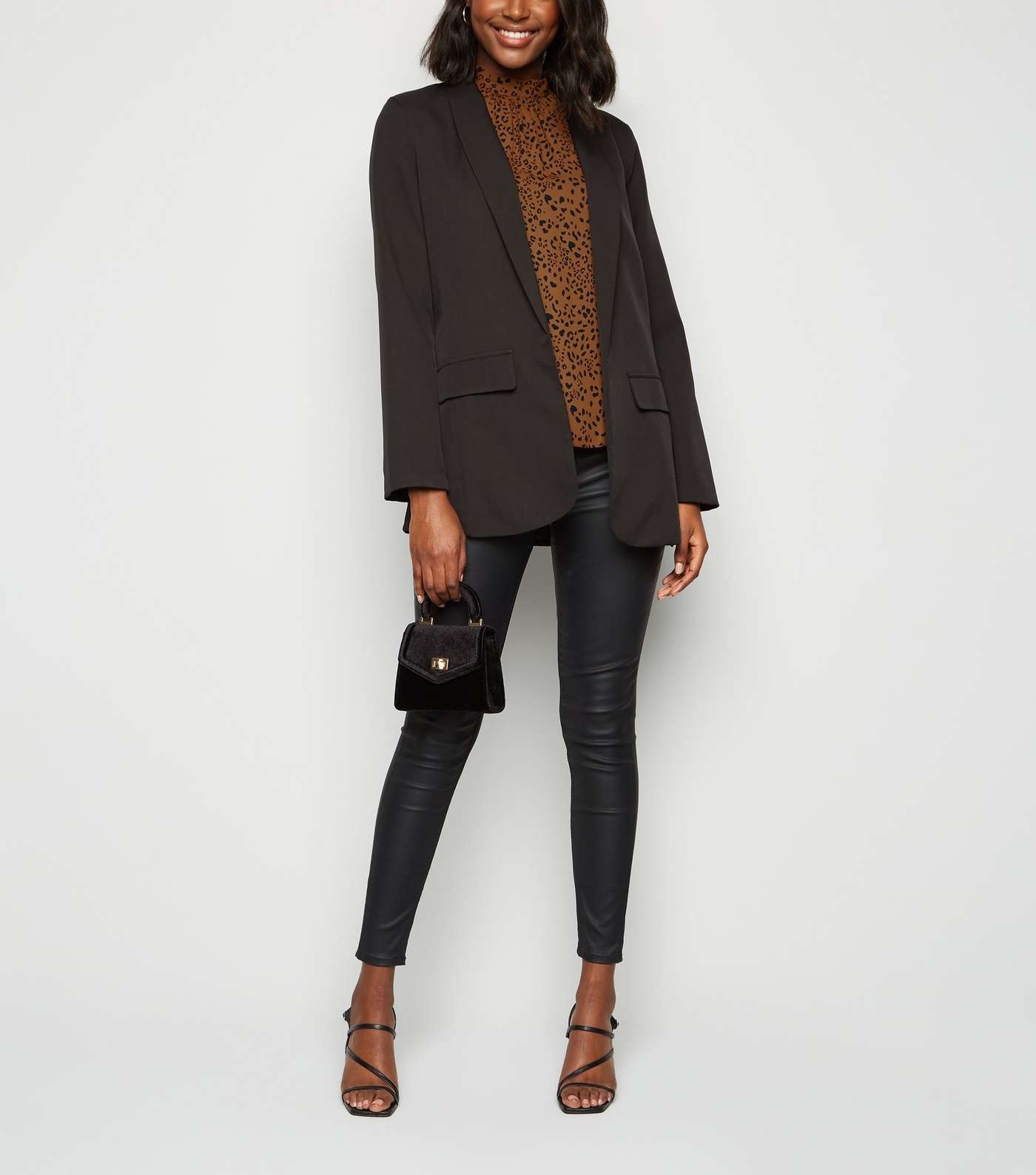 Brown Leopard Print Puff Sleeve Blouse Image 5