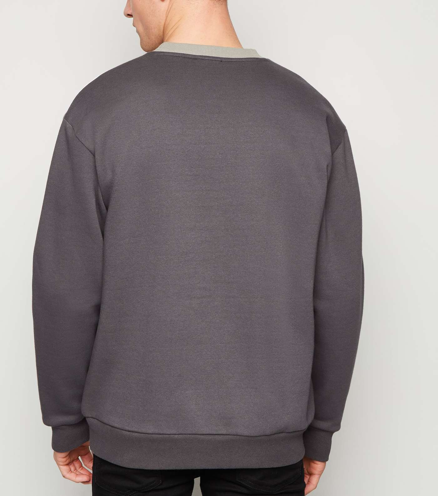 Pale Grey Colour Block Sweatshirt Image 3