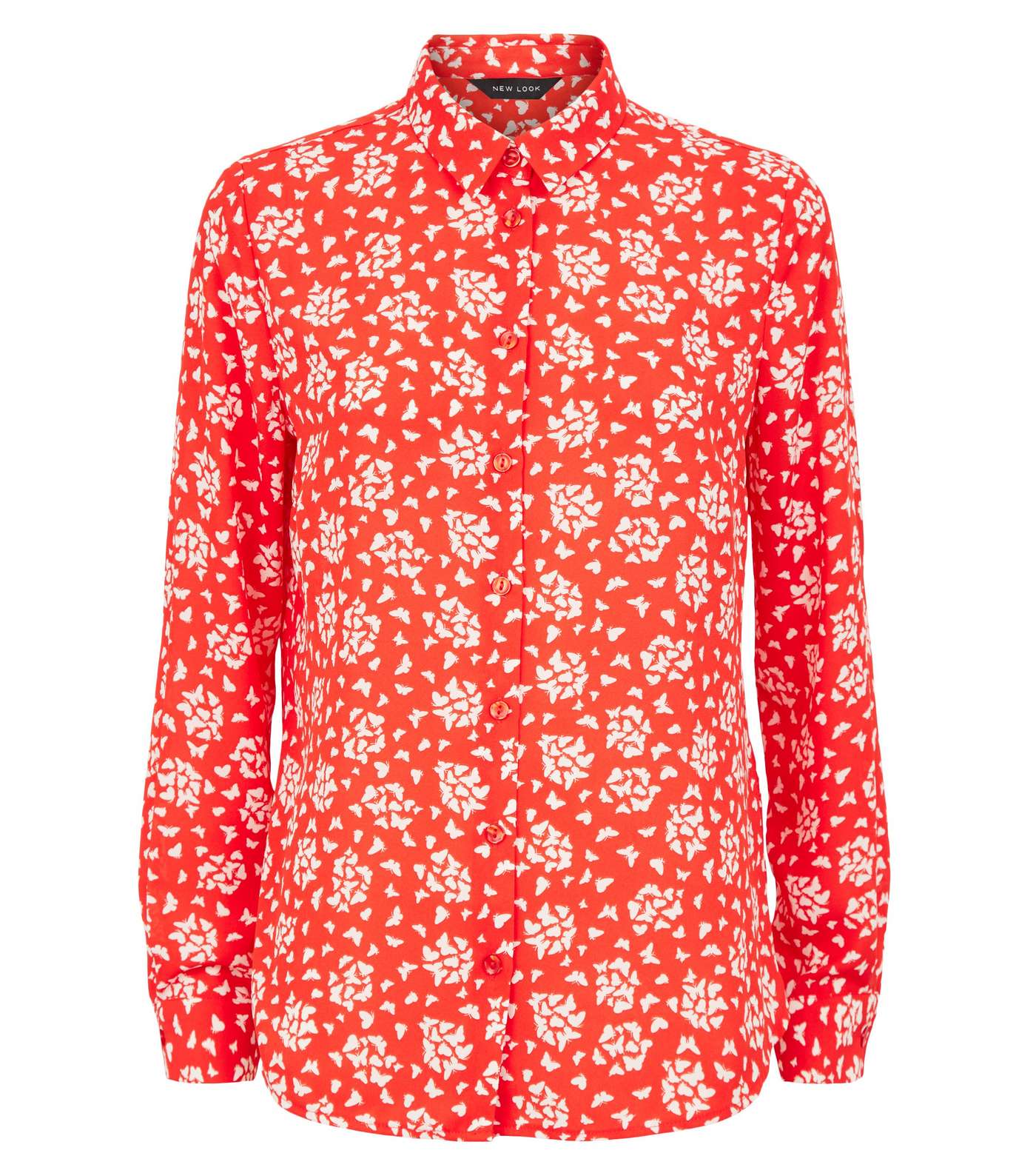 Red Butterfly Print Long Sleeve Shirt  Image 4