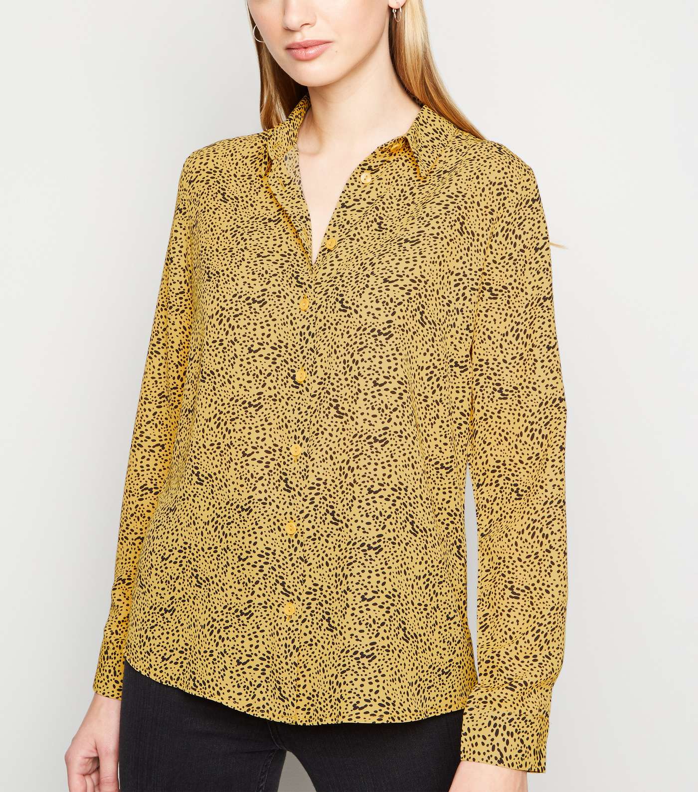 Mustard Leopard Print Long Sleeve Shirt 