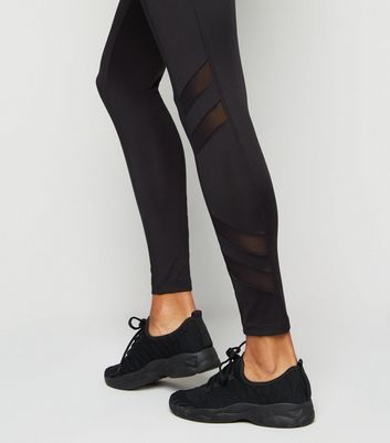 black mesh gym leggings