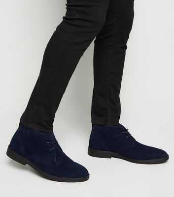 Mens navy outlet blue suede boots