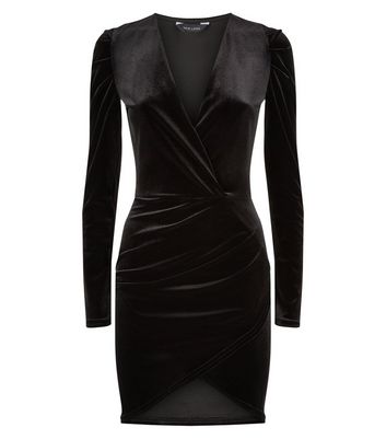new look black velvet dress