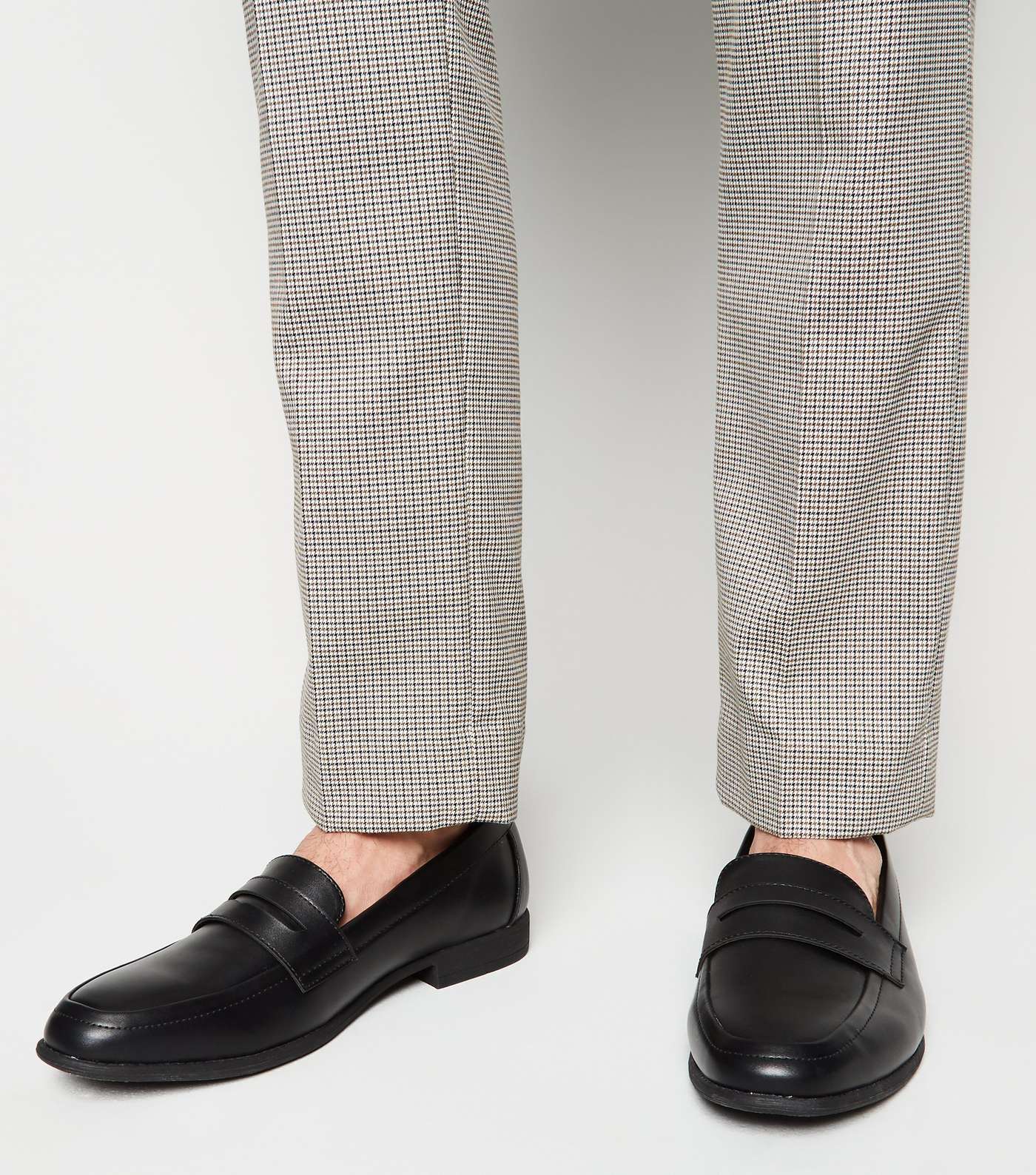 Black Leather-Look Penny Loafers Image 2