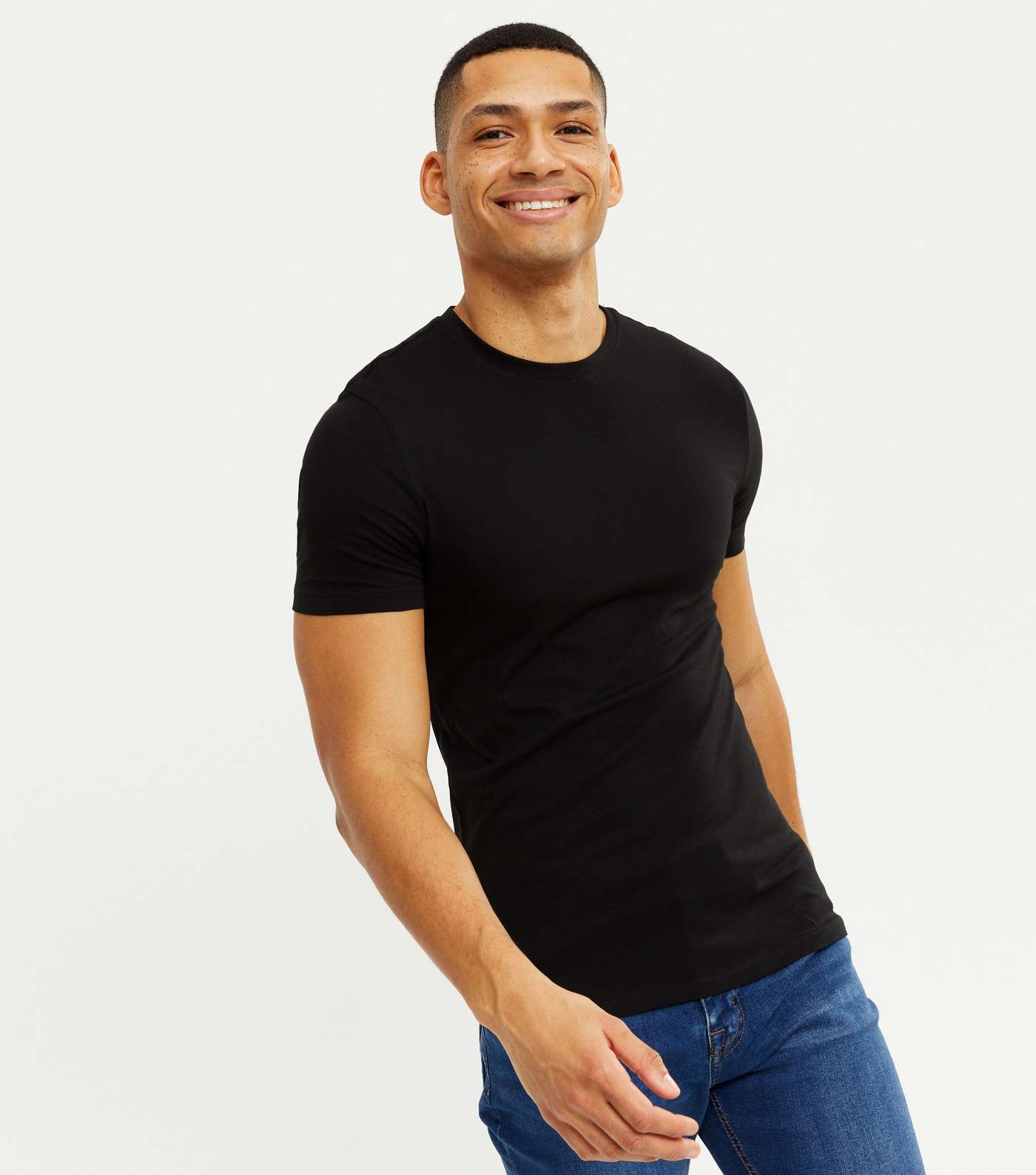 Black Muscle Fit Cotton T-Shirt