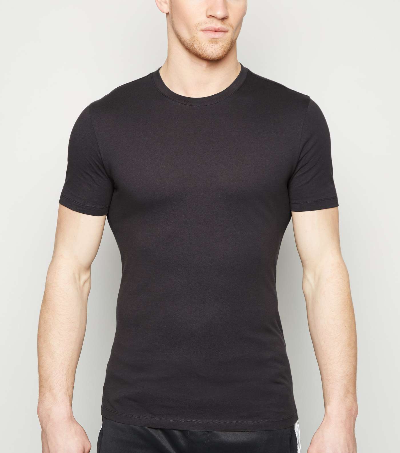 Dark Grey Muscle Fit Cotton T-Shirt