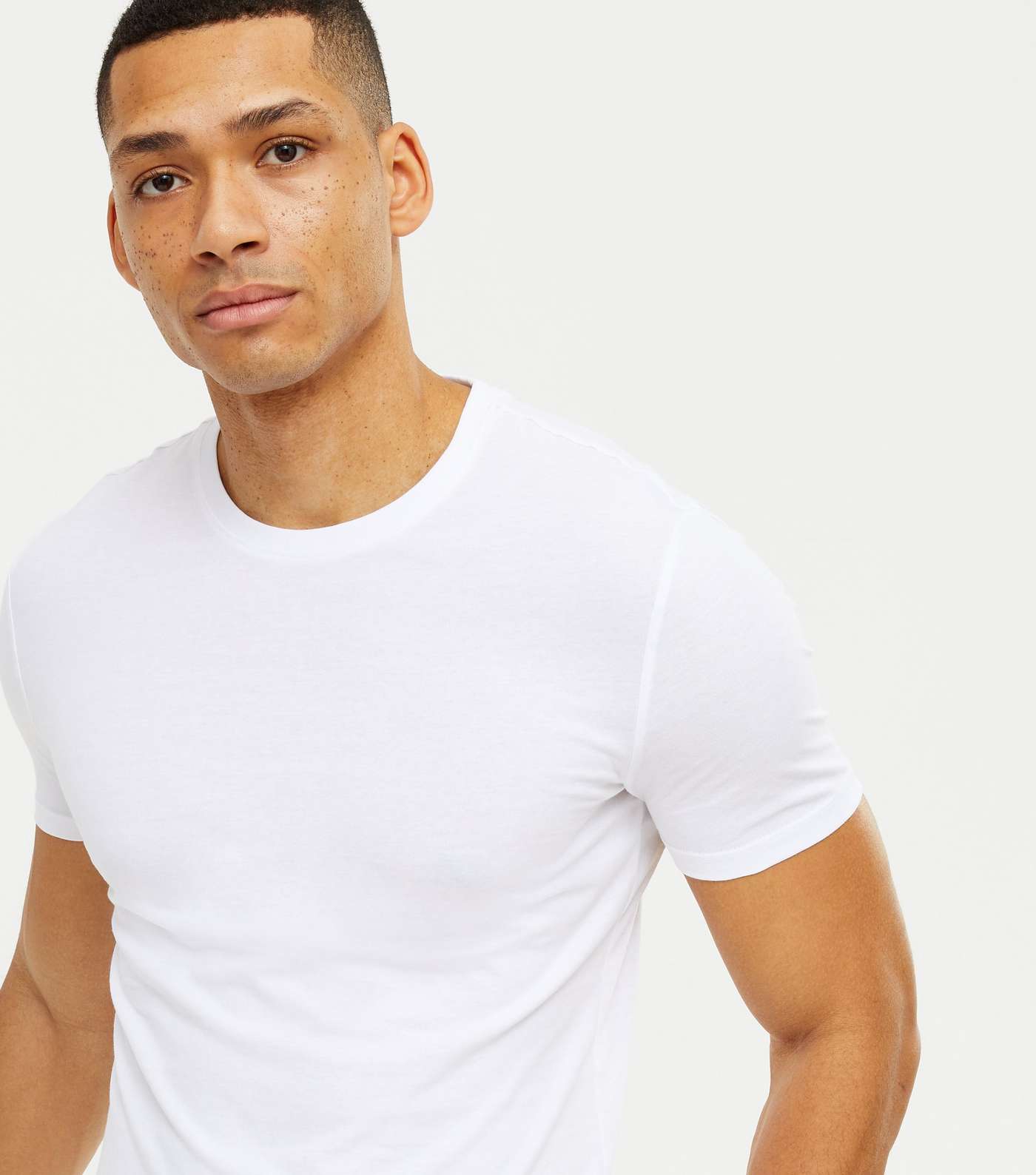 White Muscle Fit Organic Cotton T-Shirt Image 3