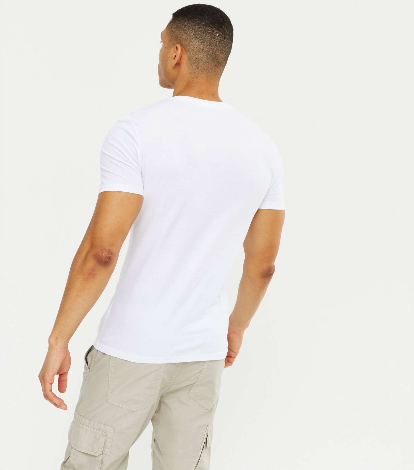White Muscle Fit Organic Cotton T-Shirt Image 4