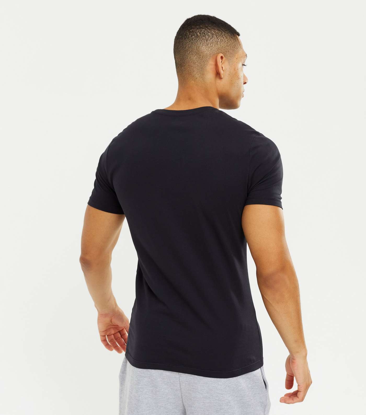Navy Muscle Fit Cotton T-Shirt Image 4