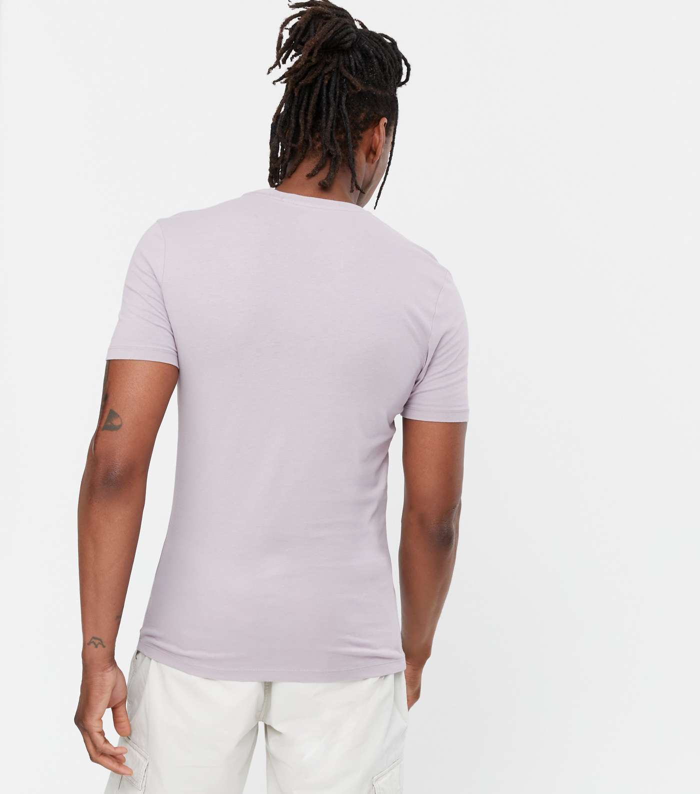 Lilac Muscle Fit Cotton T-Shirt Image 4