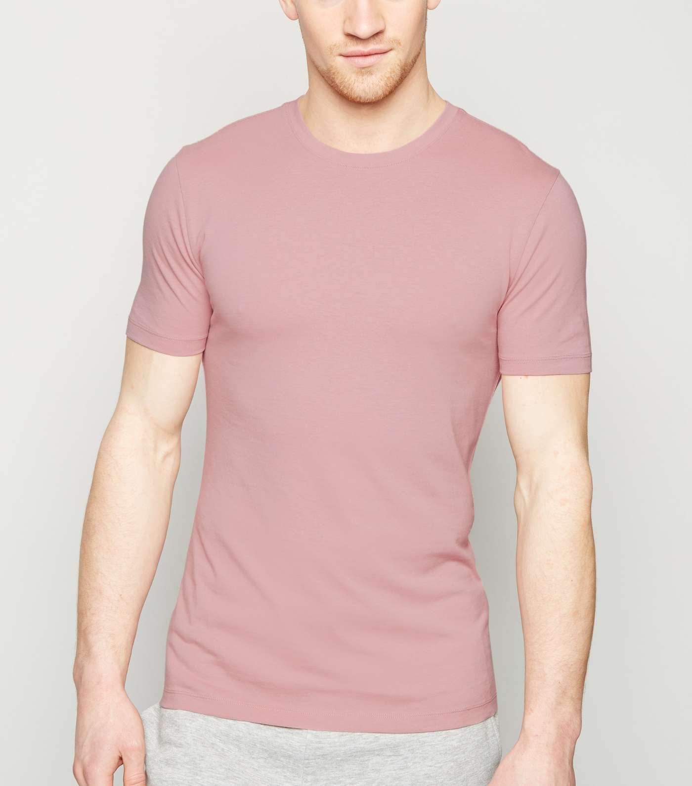 Mid Pink Muscle Fit Cotton T-Shirt