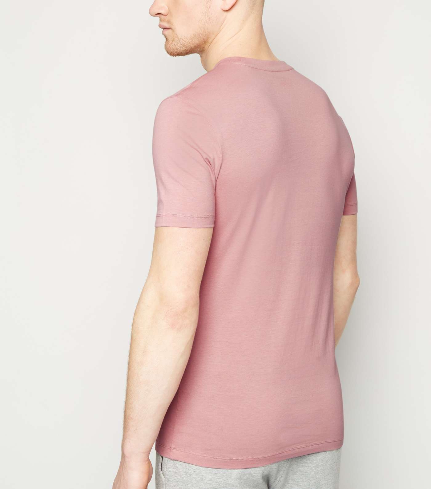 Mid Pink Muscle Fit Cotton T-Shirt Image 3