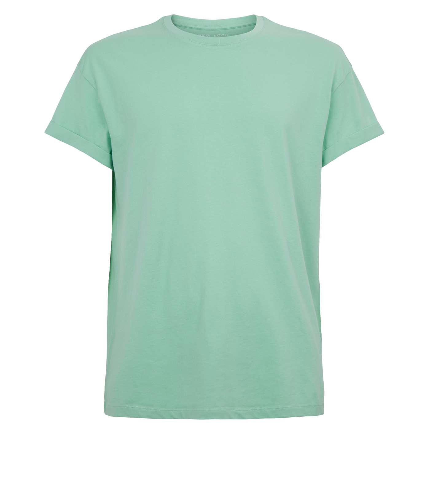 Light Green Cotton Short Roll Sleeve T-Shirt Image 4