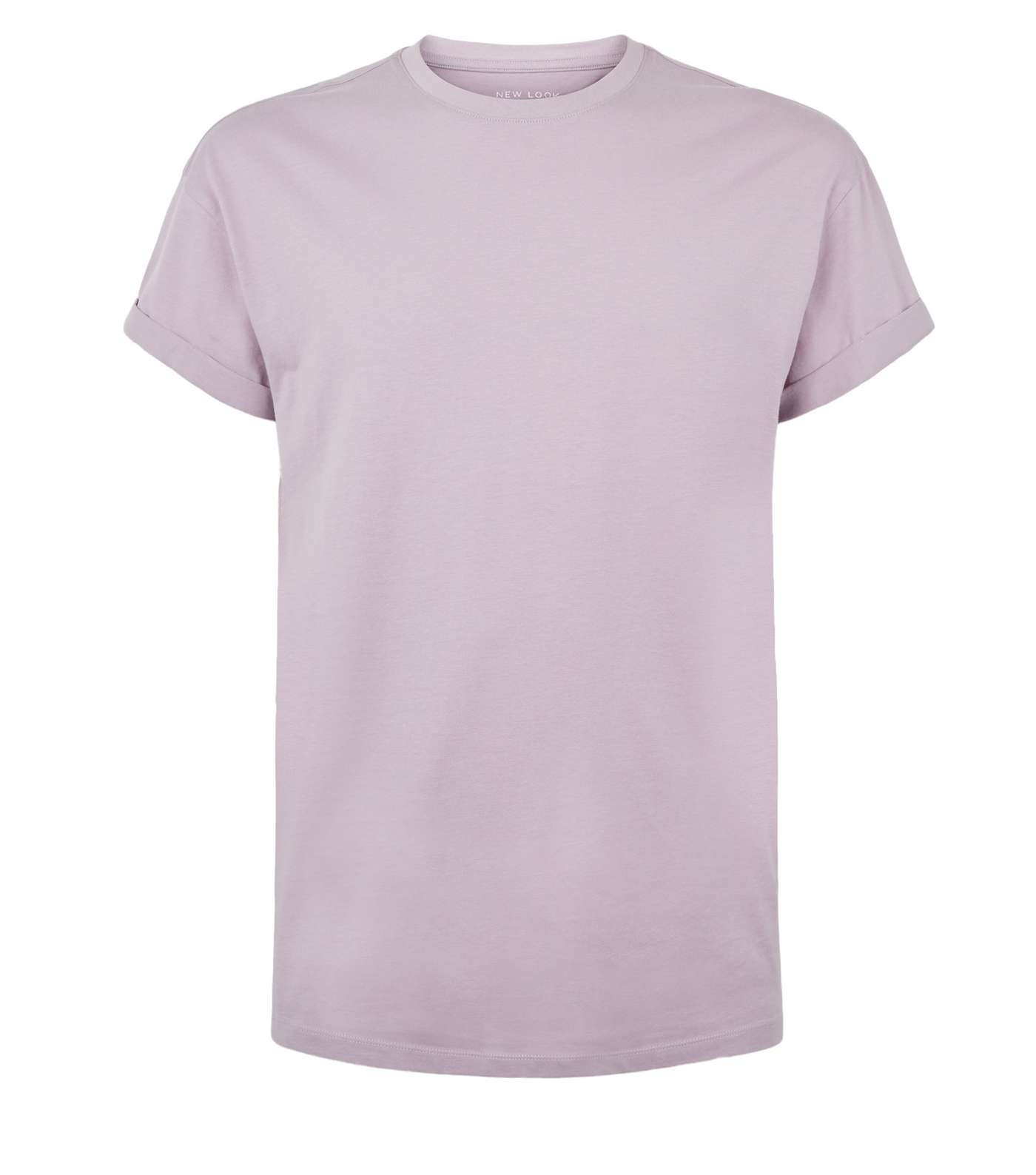 Lilac Cotton Short Roll Sleeve T-Shirt Image 4