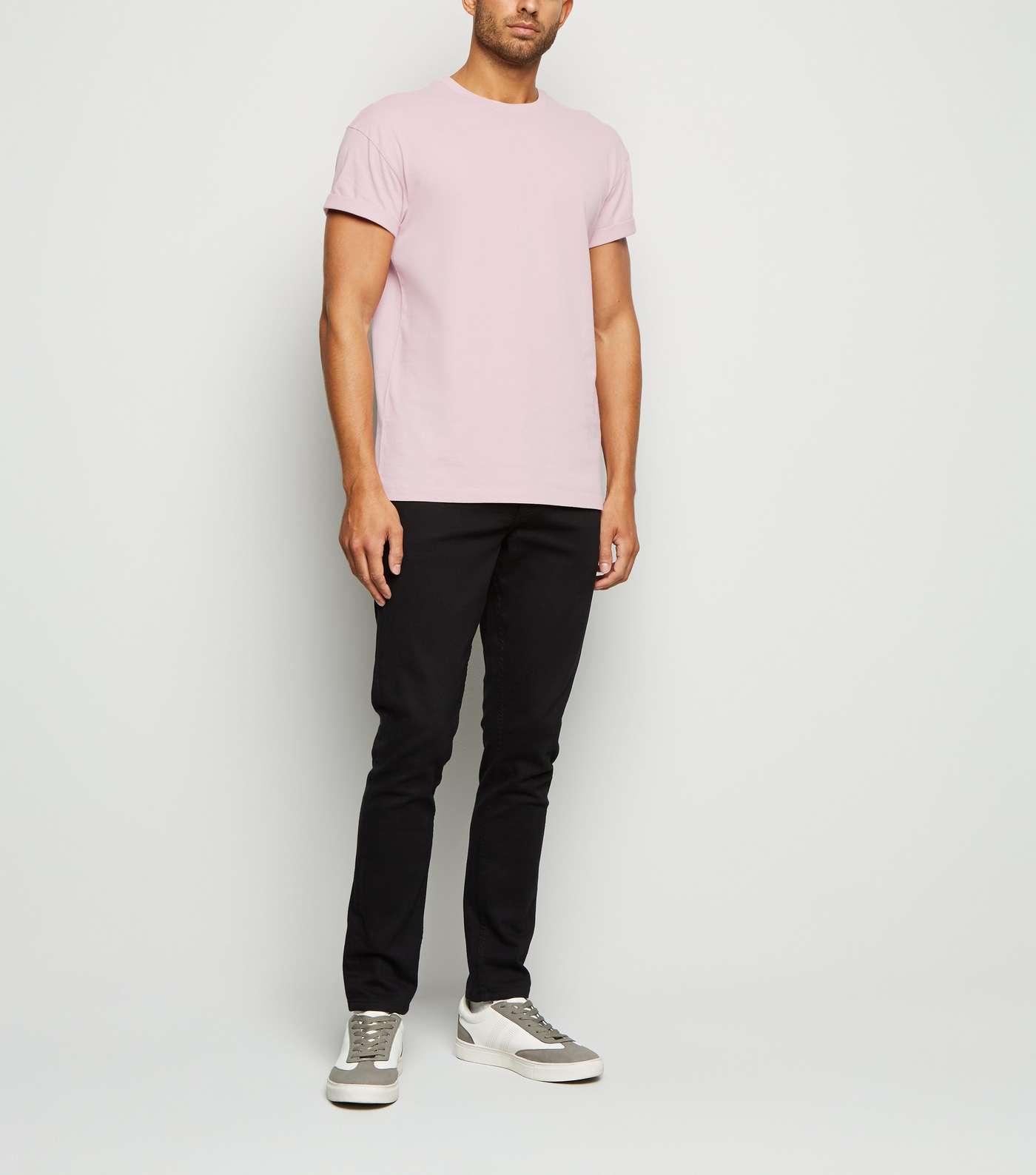 Pink Cotton Short Roll Sleeve T-Shirt Image 2