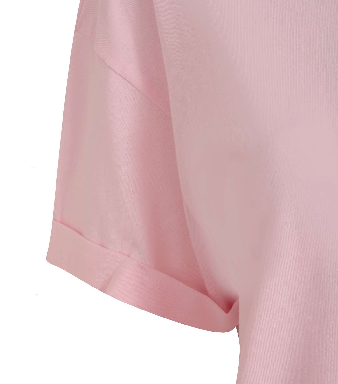 Pink Cotton Short Roll Sleeve T-Shirt Image 3