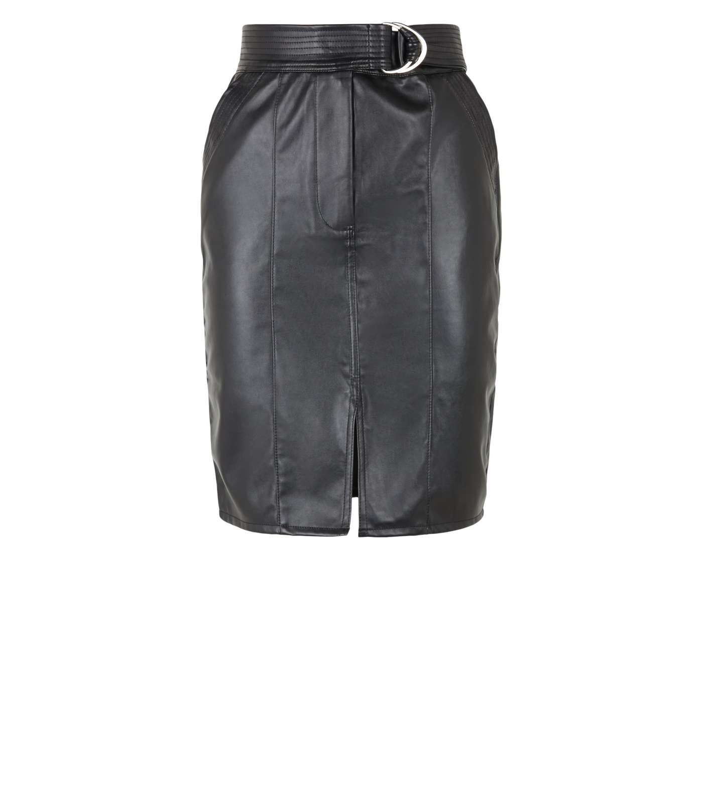 Urban Bliss Black Leather-Look Midi Skirt Image 4