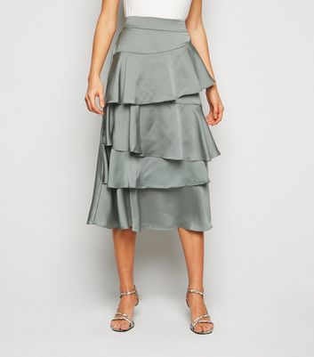 ruffle skirt olive