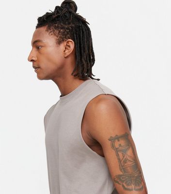 Image of Pale Grey Sleeveless Tank Top New Look