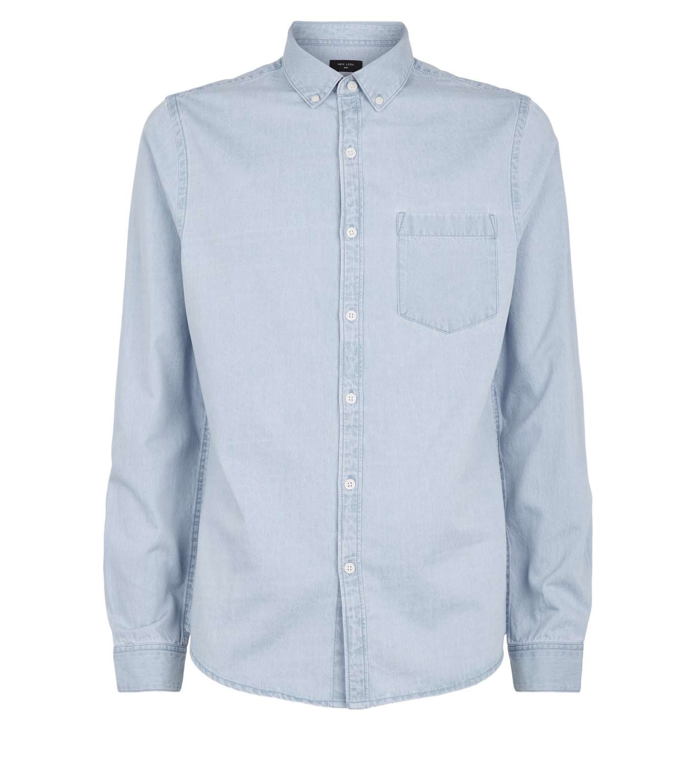 Pale Blue Long Sleeve Button Denim Shirt Image 4