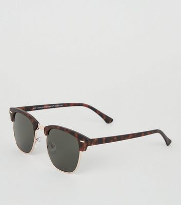 Image of Brown Top Frame Tinted Sunglasses New Look
