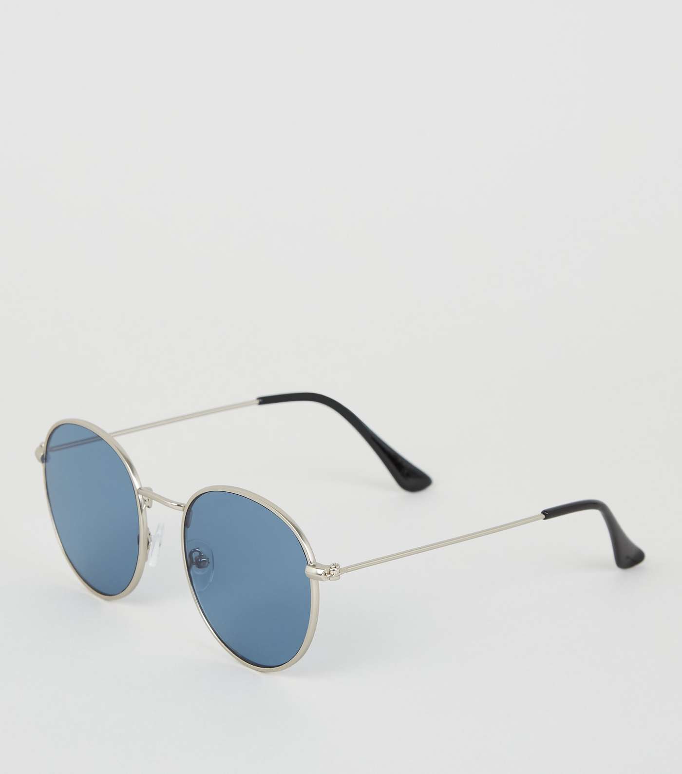 Silver Metallic Round Sunglasses