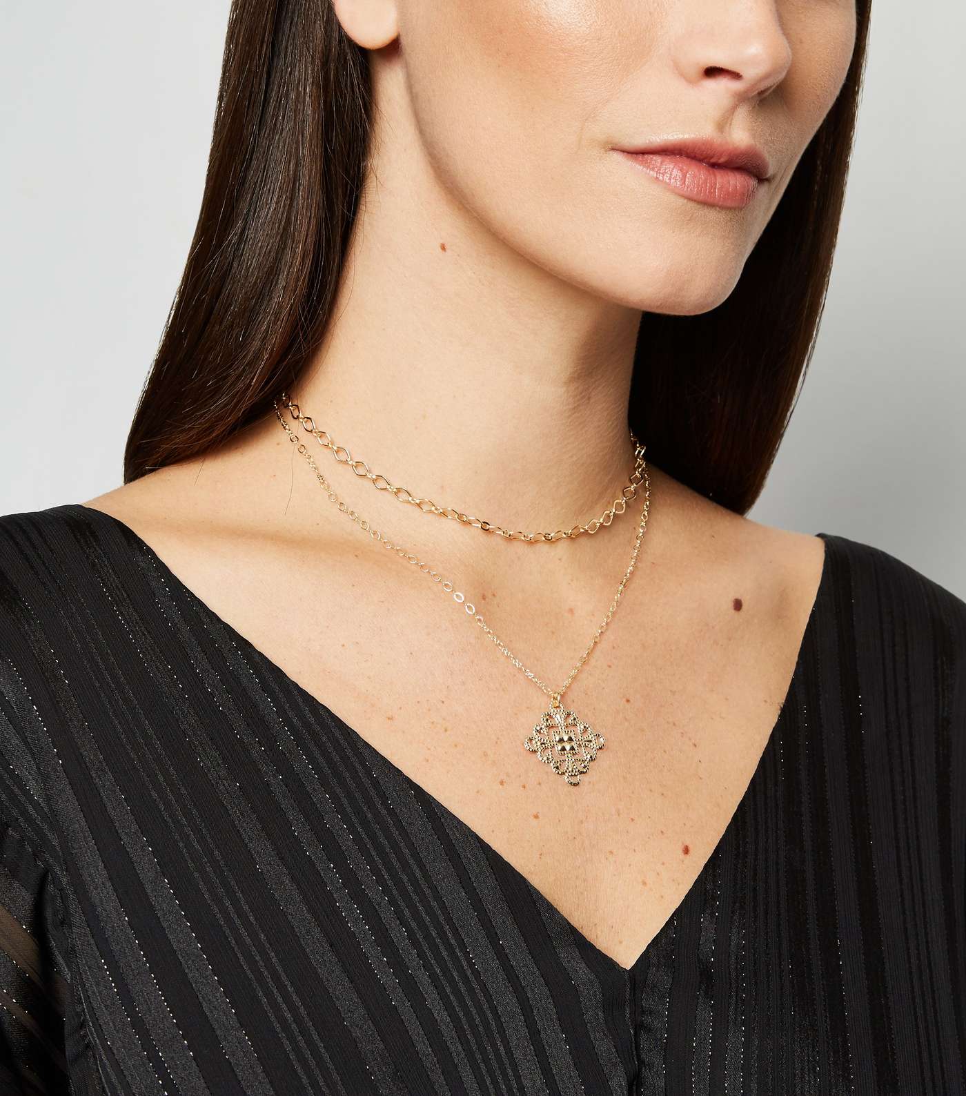Gold Layered Filigree Pendant Necklace  Image 2