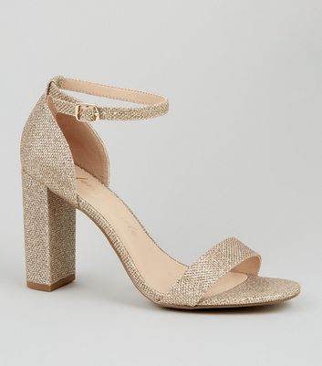 Gold glitter heels 2025 new look