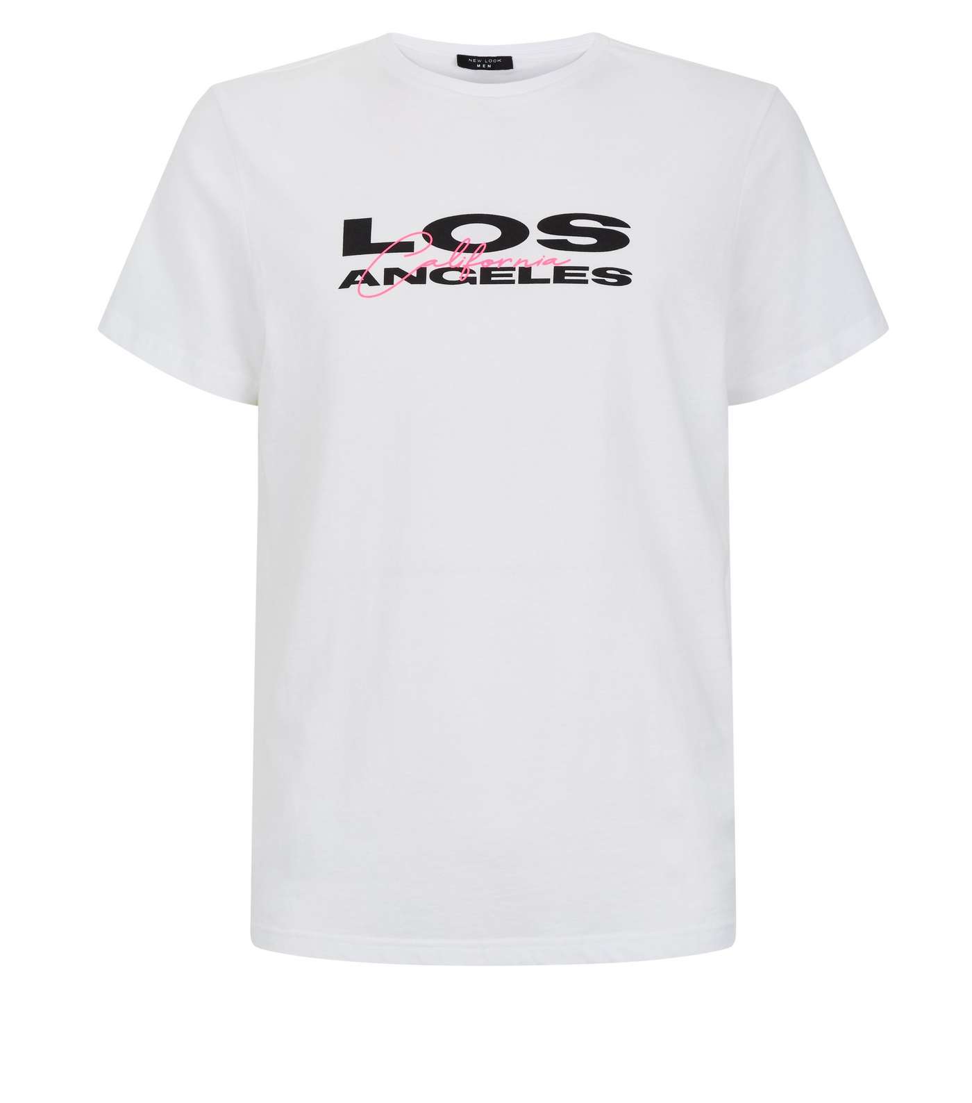 White Long Angeles Slogan T-Shirt Image 4