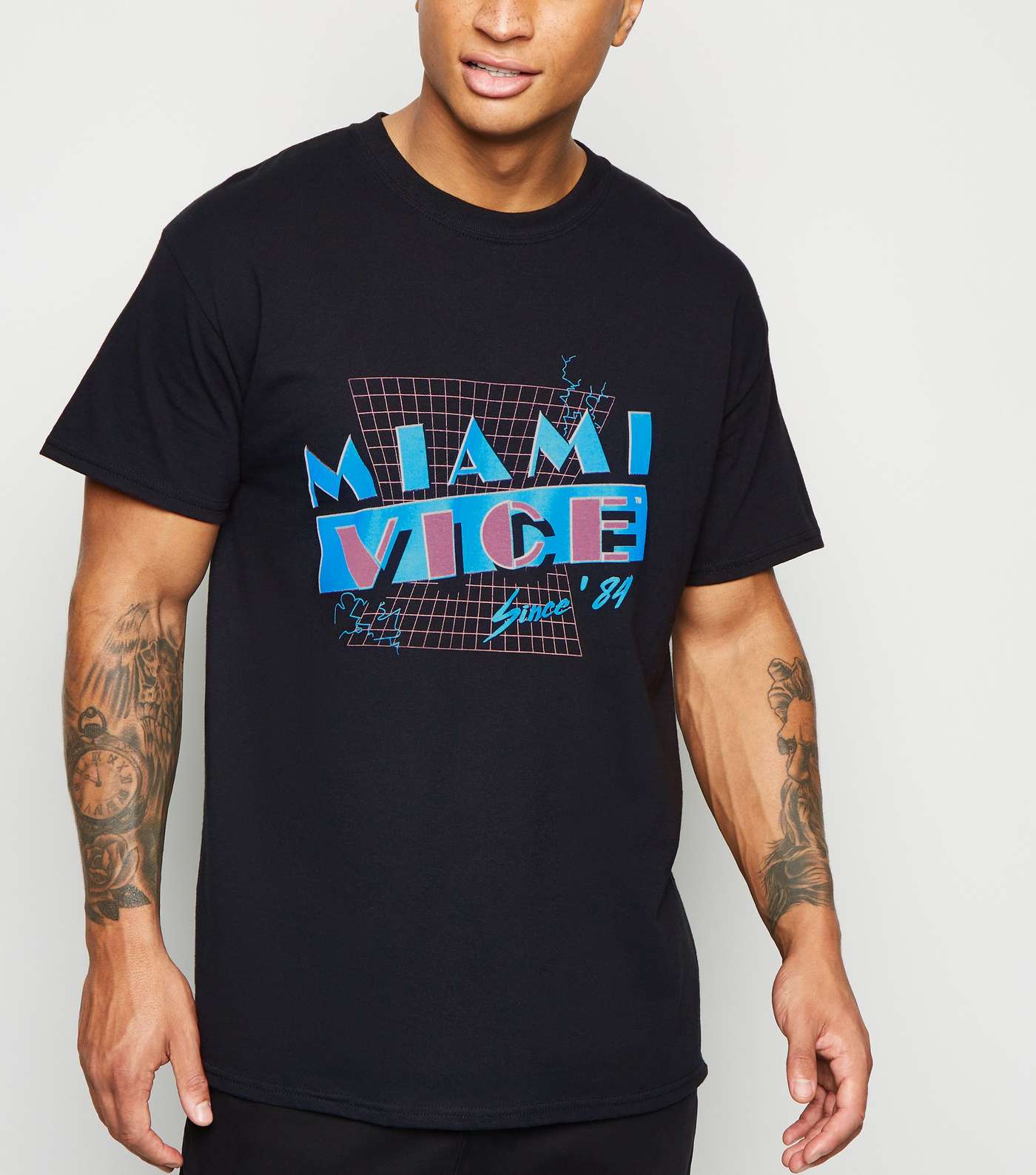 Black Miami Vice Logo T-shirt