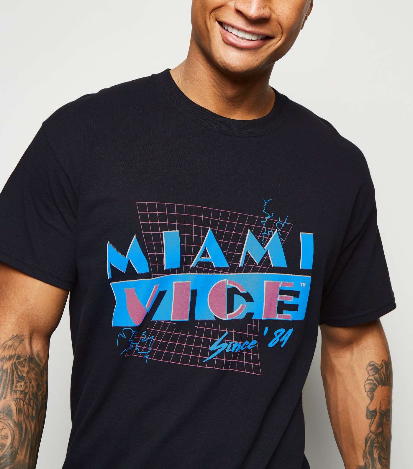 Black Miami Vice Logo T-shirt Image 5