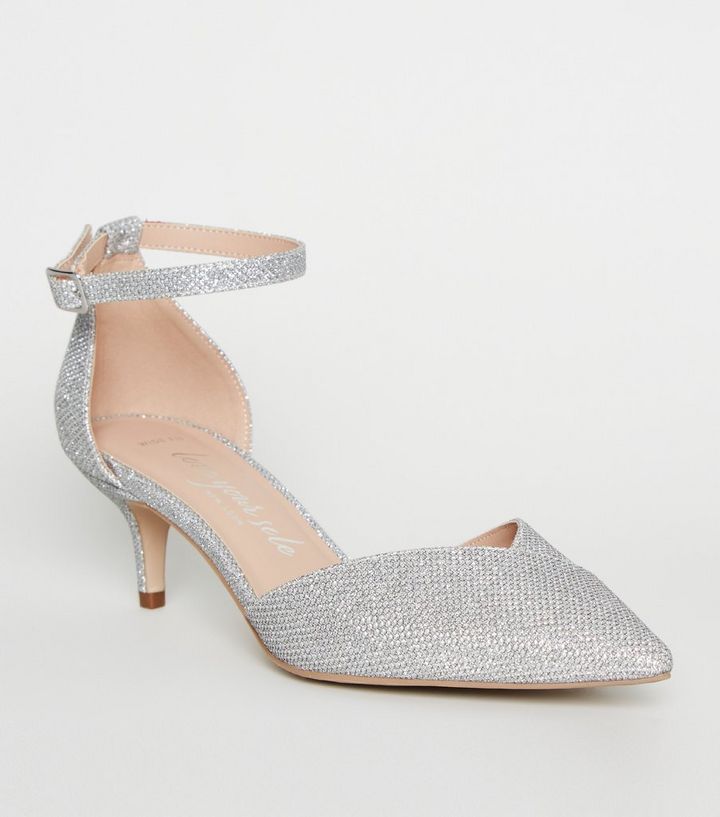 Silver Glitter Kitten Heels - See more ideas about heels, me too shoes ...