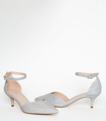 new look silver kitten heels