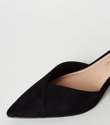 wide fit black kitten heels