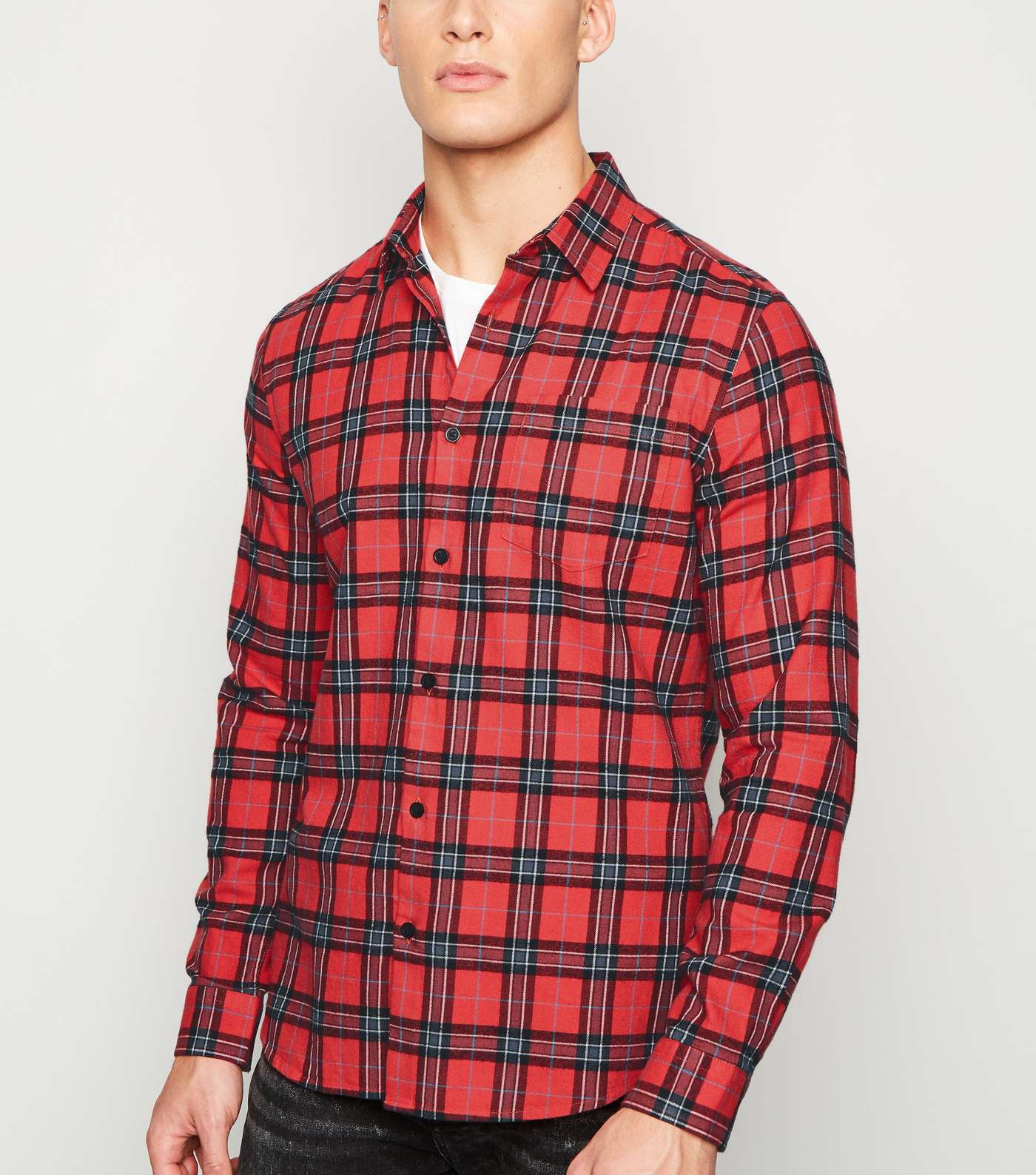 Red Check Cotton Long Sleeve Shirt