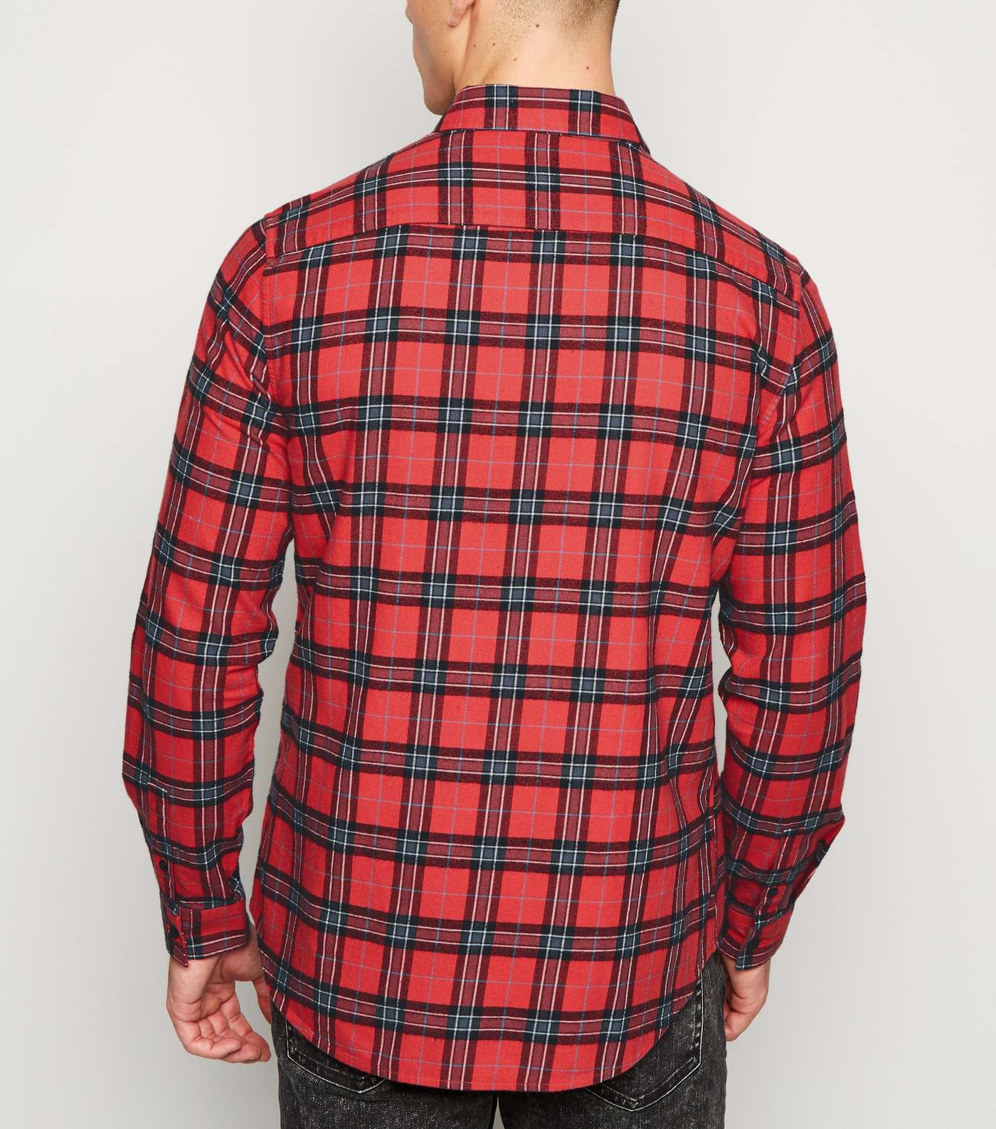 Red Check Cotton Long Sleeve Shirt Image 3