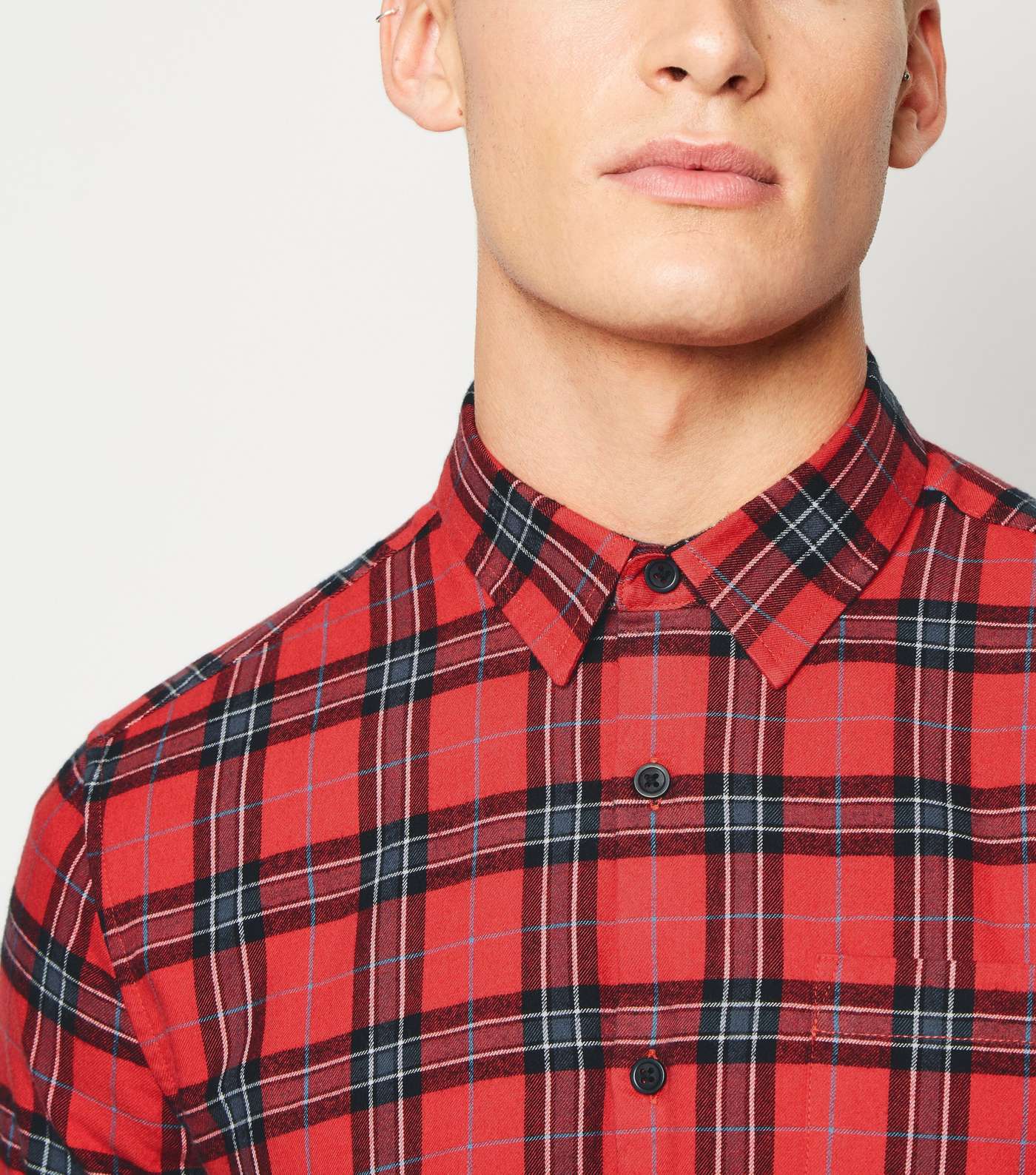 Red Check Cotton Long Sleeve Shirt Image 5