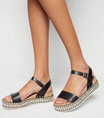 black flatform sandals uk